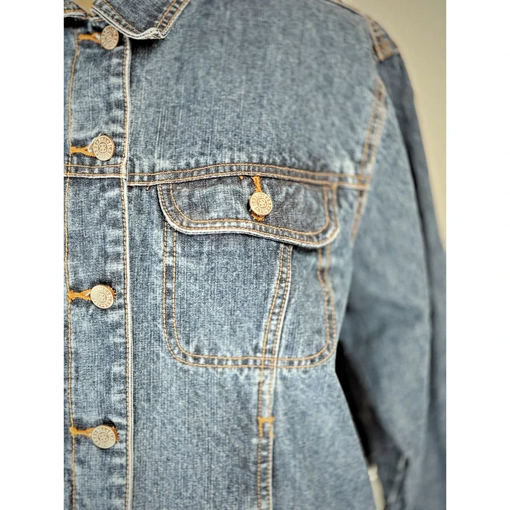 Vintage 90's BILL BLASS Jean Jacket Women's LARGE Medium Denim Wash #0098 - Picture 9 of 11